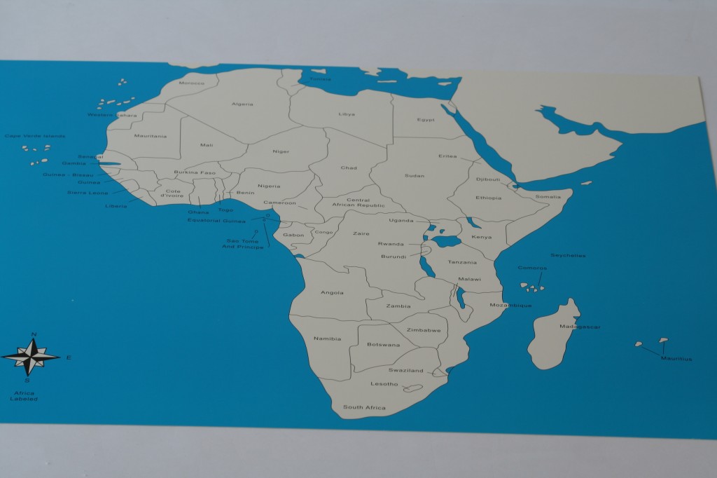 2 Control Maps Of Africa Labelled Unlabelled Montessori Pre School